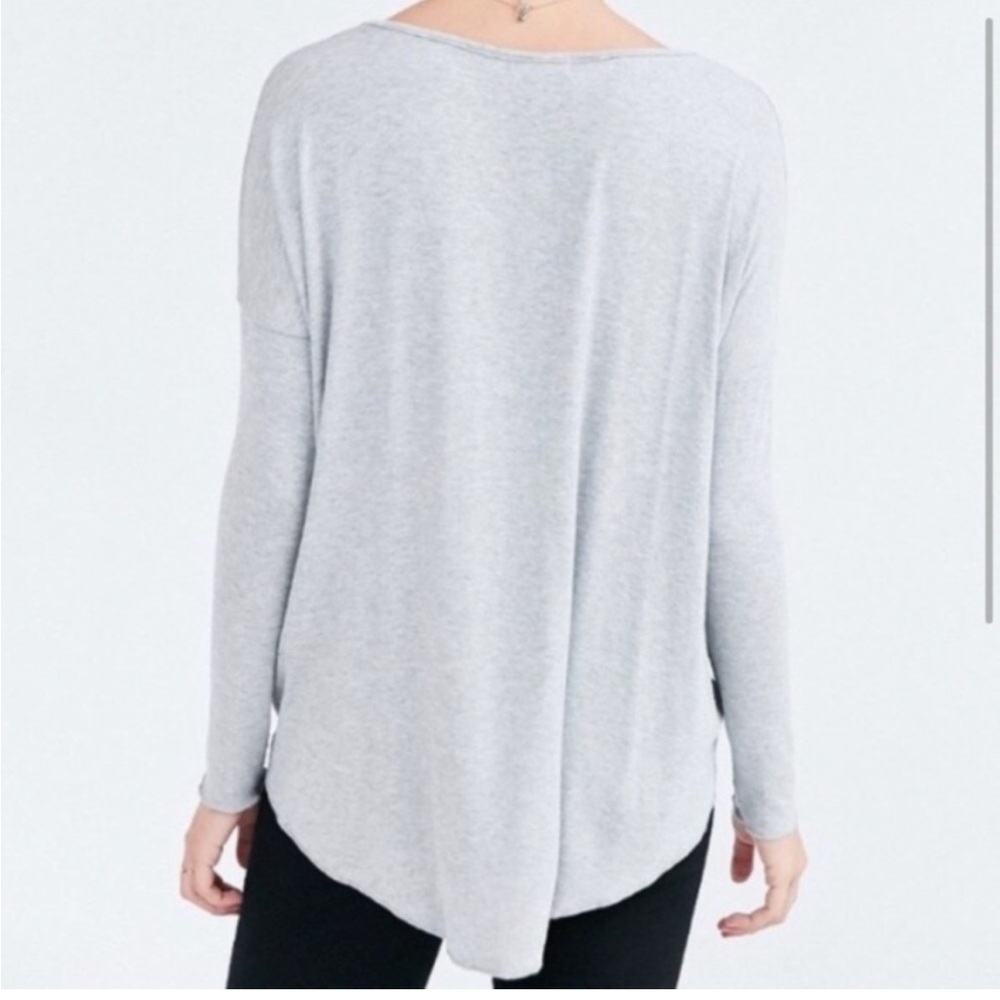 Gray V-Neck Urban Outfitters Silence & Noise Stretch Wrap Top [Small] - Picture 2 of 5